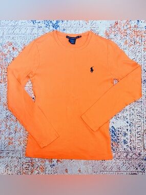 Ralph Lauren Sport Orange Cotton Long Sleeve Top size S